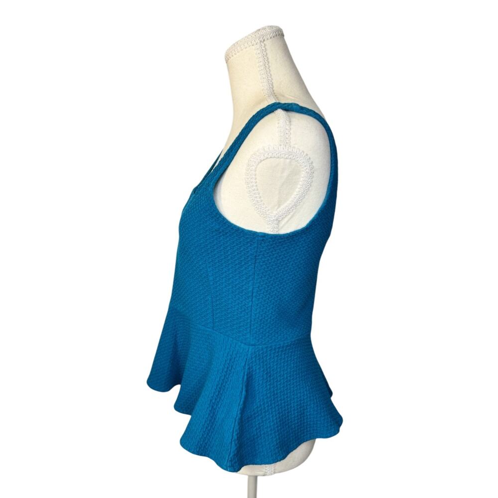 Ganni Peplum Top Women’s Small Blue Summer Dopamine Dressing Scandi Euro Coastal - Picture 3 of 13